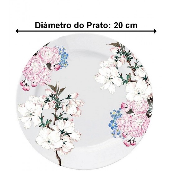 Prato Sobremesa 20cm Capri Floral Porcelana Germer